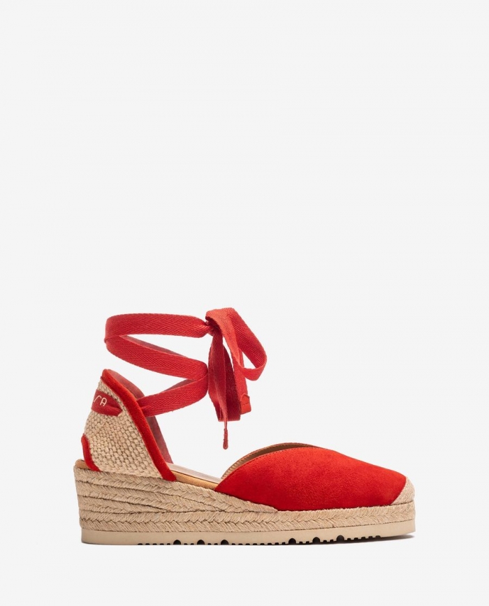 Espadrilles basses à lacets Unisa Femme - Rouge Espadrilles basses à lacets Unisa Femme - Rouge