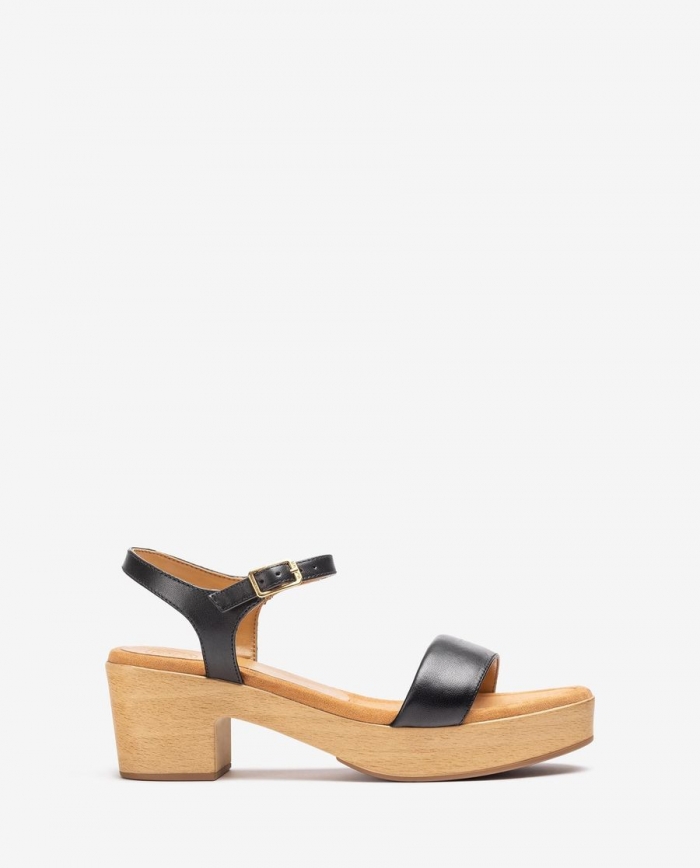 Sandales Unisa effet bois pour femme - Noir Sandales Unisa effet bois pour femme - Noir