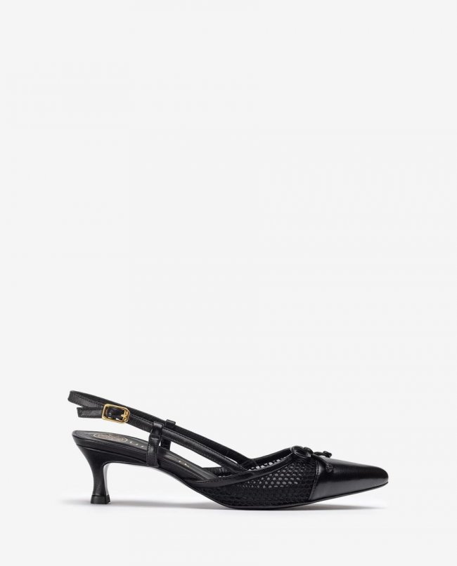 Espadrilles Unisa Femme en maille avec bride arrière - Noir Espadrilles Unisa Femme en maille avec bride arrière - Noir