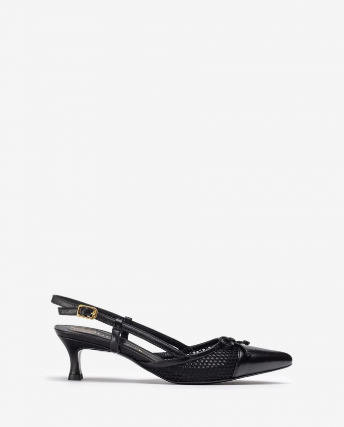 Espadrilles Unisa Femme en maille avec bride arrière - Noir Espadrilles Unisa Femme en maille avec bride arrière - Noir