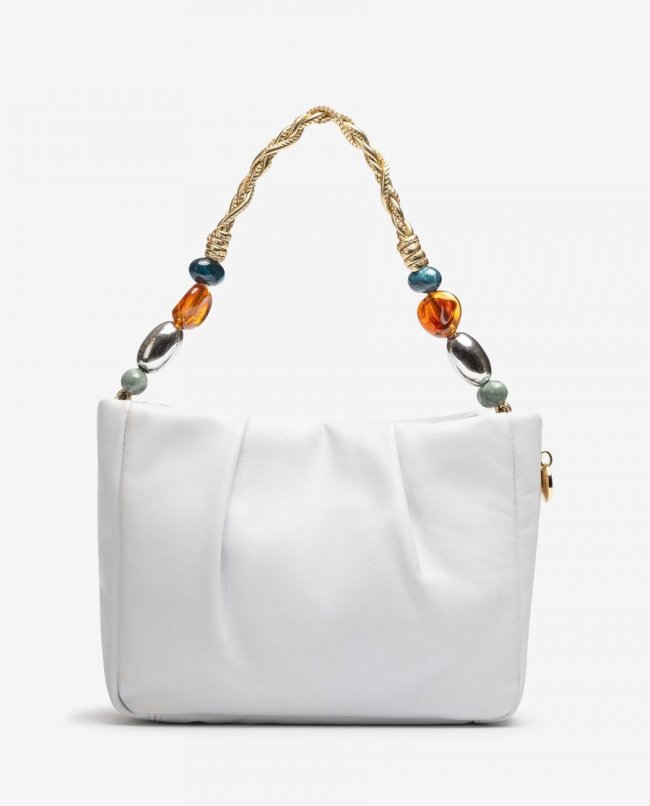 Sac à main Unisa femme avec poignées ornées - Blanc Sac à main Unisa femme avec poignées ornées - Blanc