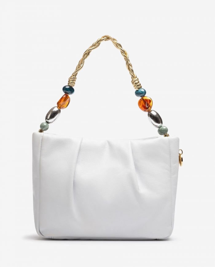 Sac à main Unisa femme avec poignées ornées - Blanc
