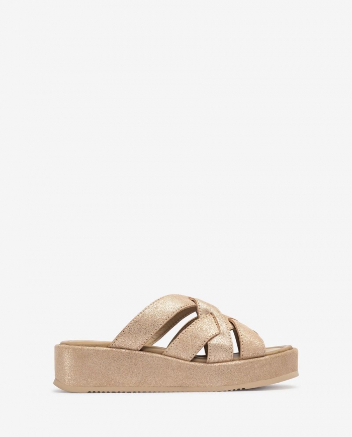 Sandales larges croisées Unisa pour femme - Doré Sandales larges croisées Unisa pour femme - Doré
