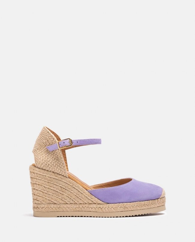 Espadrilles compensées en daim Unisa Femme - Lilas Espadrilles compensées en daim Unisa Femme - Lilas