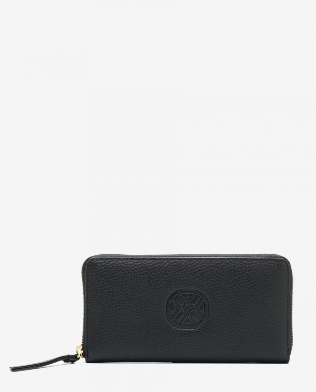 Portefeuille fin monogramme Unisa pour femme - Noir Portefeuille fin monogramme Unisa pour femme - Noir