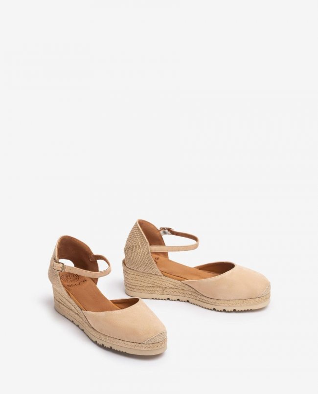 Espadrilles compensées basses en daim Unisa pour femme - Beige Espadrilles compensées basses en daim Unisa pour femme - Beige