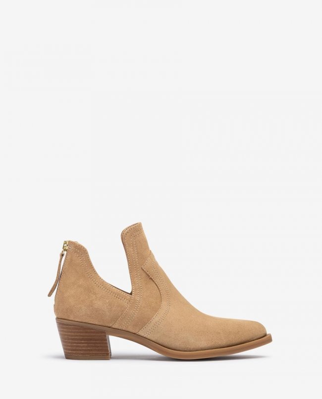 Unisa Bottines cowboy découpées pour femme - Beige Unisa Bottines cowboy découpées pour femme - Beige