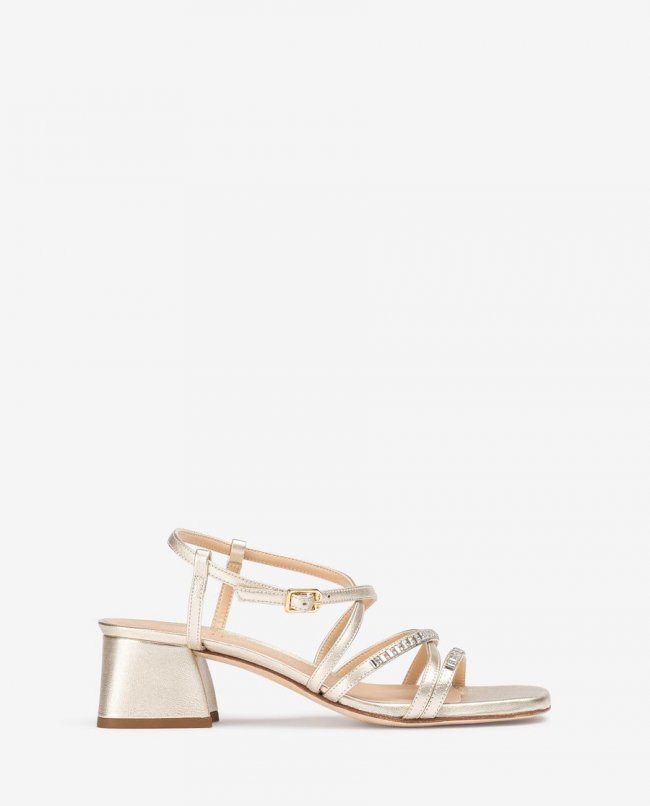 Sandales à brides en cristal Unisa pour femme - Doré