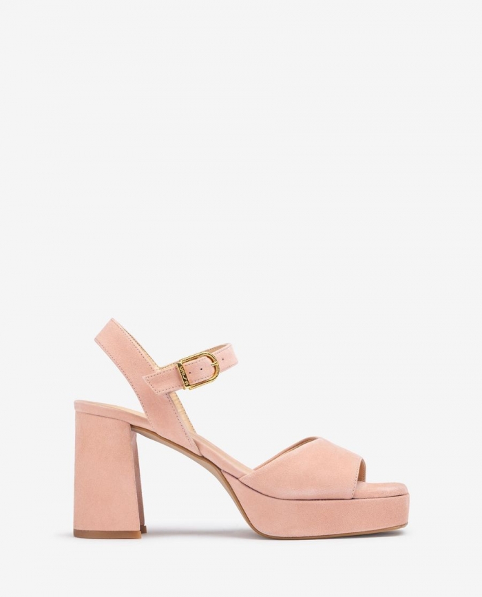 Sandales à talon carré en daim Unisa pour femme - Rose Sandales à talon carré en daim Unisa pour femme - Rose