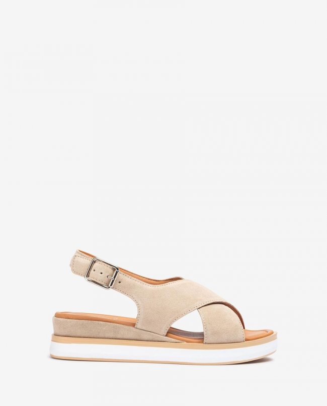 Sandales à larges brides croisées Unisa pour femme - Beige Sandales à larges brides croisées Unisa pour femme - Beige