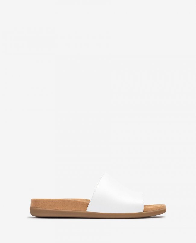Sandales plates Unisa Femme en cuir - Blanc Sandales plates Unisa Femme en cuir - Blanc