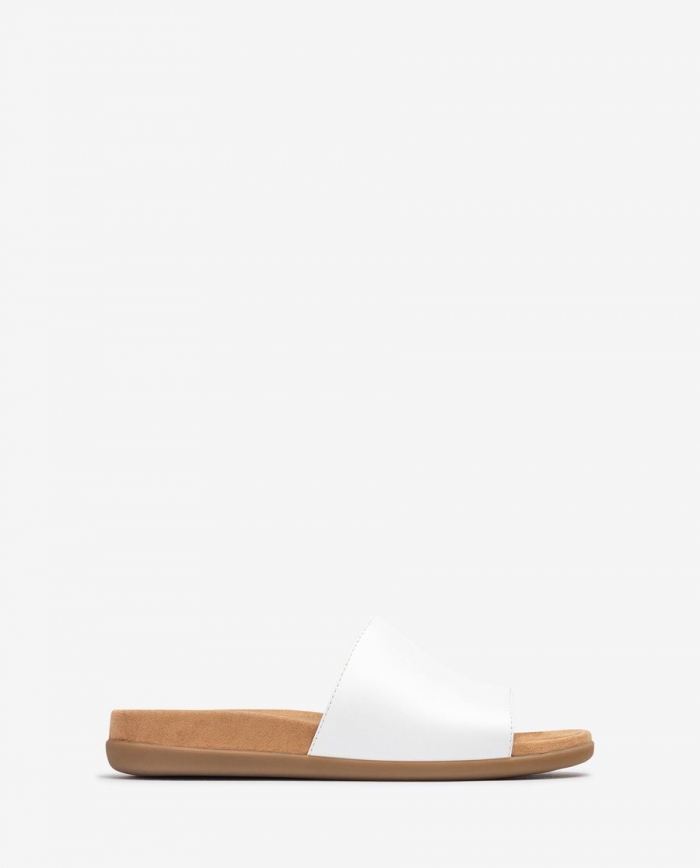 Sandales plates Unisa Femme en cuir - Blanc Sandales plates Unisa Femme en cuir - Blanc
