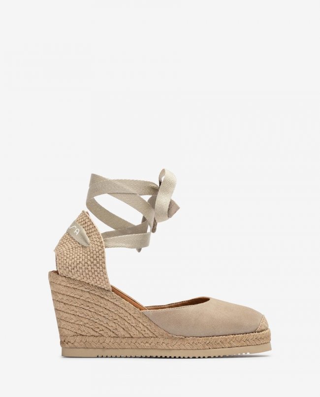 Espadrilles nouées en daim Unisa pour femme - Beige Espadrilles nouées en daim Unisa pour femme - Beige