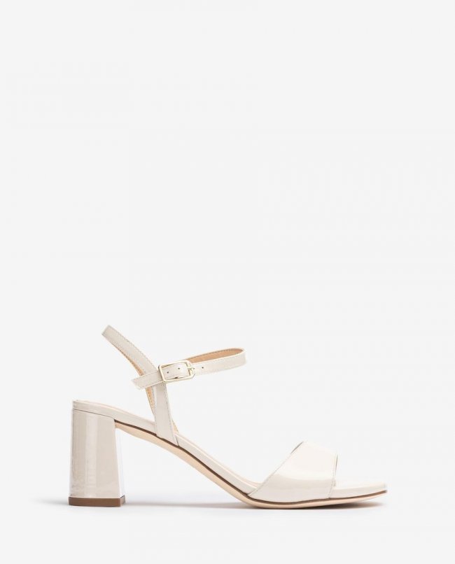 Sandales Unisa femme en cuir verni - Blanc Sandales Unisa femme en cuir verni - Blanc