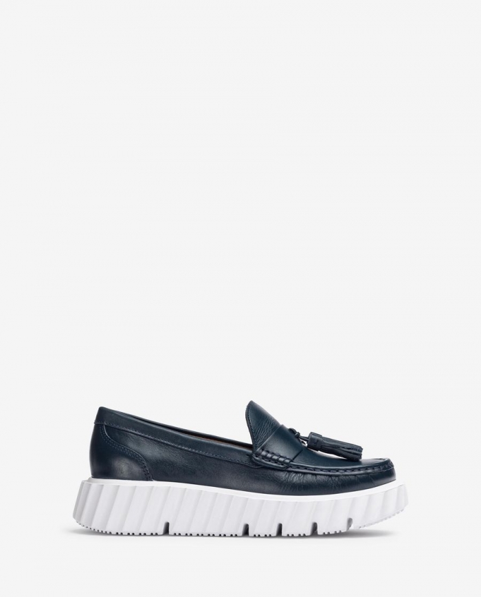 Mocassins à semelle crantée et pampilles Unisa pour femme - Bleu