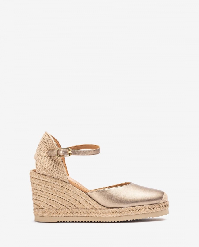 Espadrilles compensées métalliques Unisa pour femme - Bronze Espadrilles compensées métalliques Unisa pour femme - Bronze