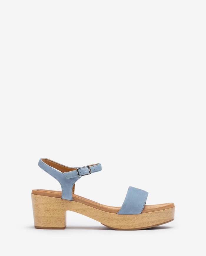 Sandales compensées effet bois Unisa pour femme - Bleu Sandales compensées effet bois Unisa pour femme - Bleu