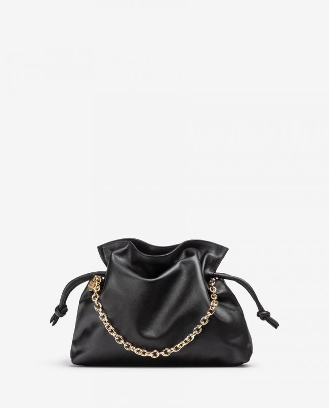Sac à fronces en cuir Unisa pour femme - Noir Sac à fronces en cuir Unisa pour femme - Noir
