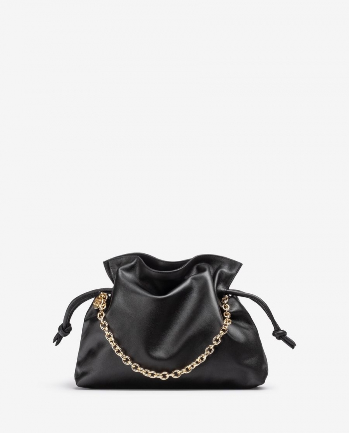 Sac à fronces en cuir Unisa pour femme - Noir Sac à fronces en cuir Unisa pour femme - Noir