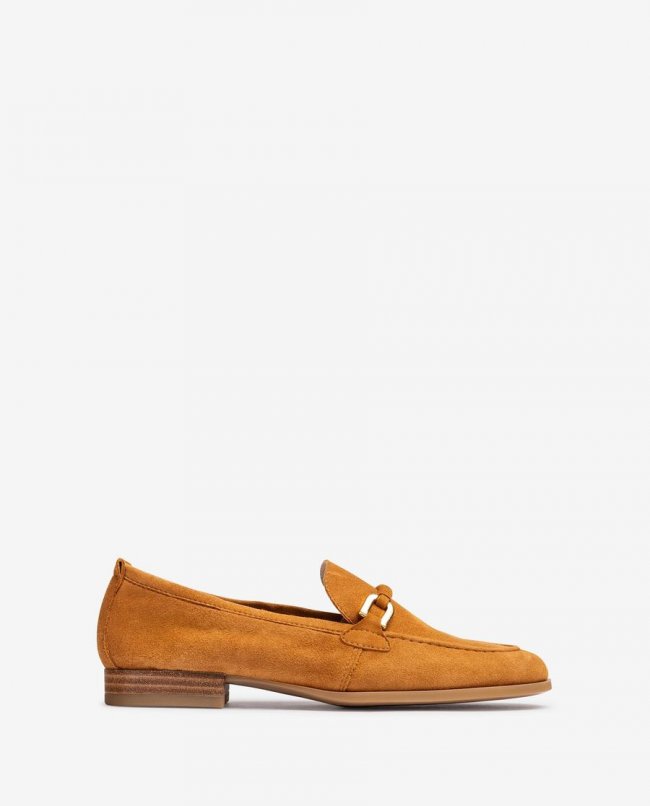 Mocassins Unisa femme avec ornement en cuir assorti - Marron Mocassins Unisa femme avec ornement en cuir assorti - Marron