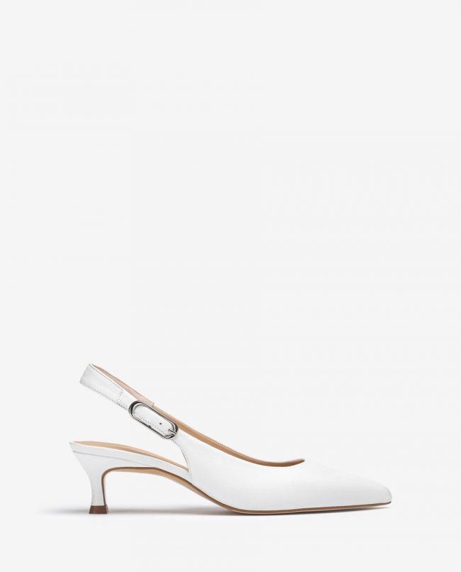 Sandales à bride arrière en cuir Unisa pour femme - Blanc Sandales à bride arrière en cuir Unisa pour femme - Blanc