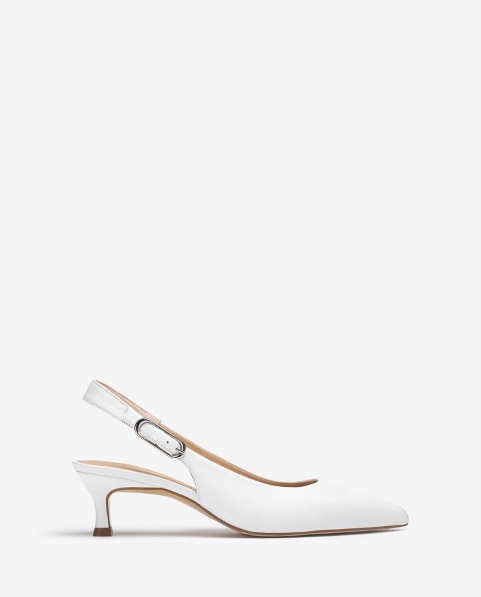 Sandales à bride arrière en cuir Unisa pour femme - Blanc