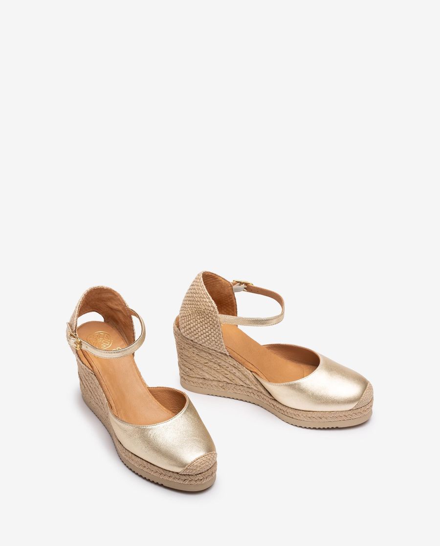 Espadrilles compensées métallisées Unisa Femme - Doré