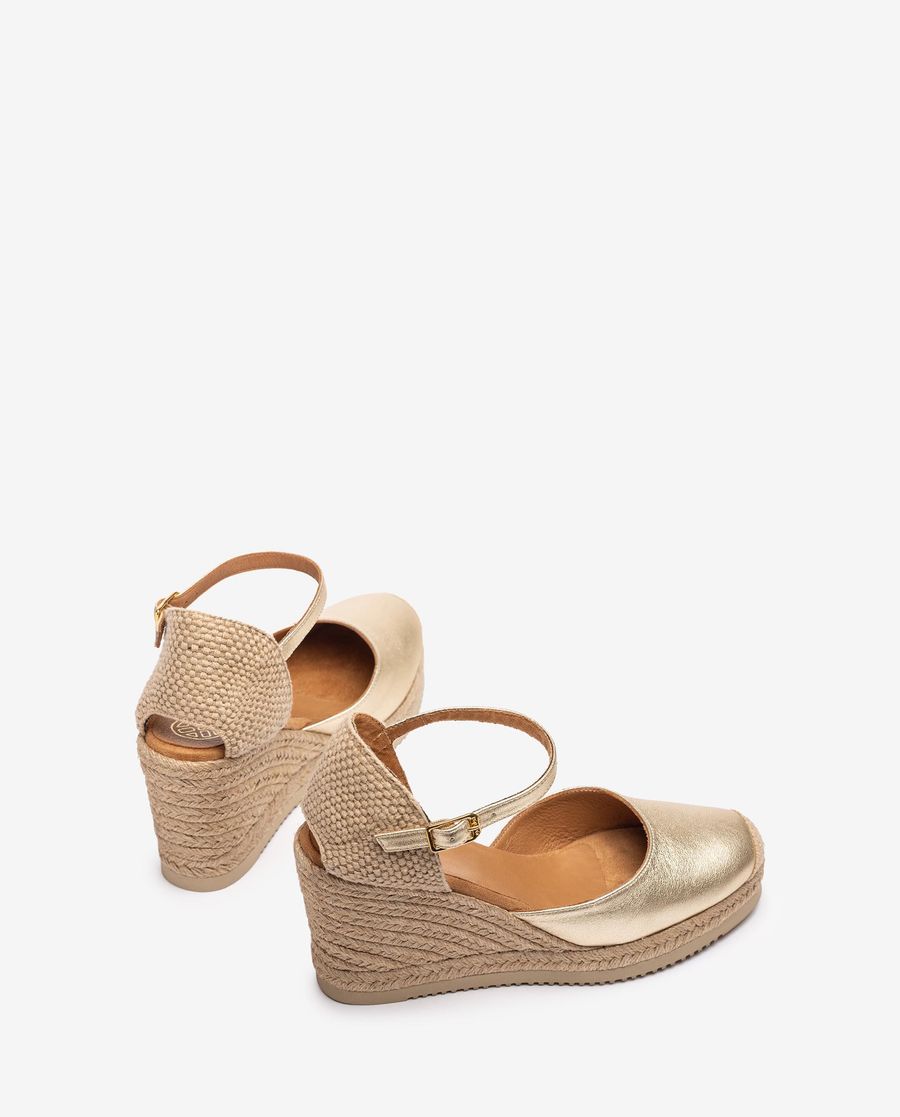 Espadrilles compensées métallisées Unisa Femme - Doré