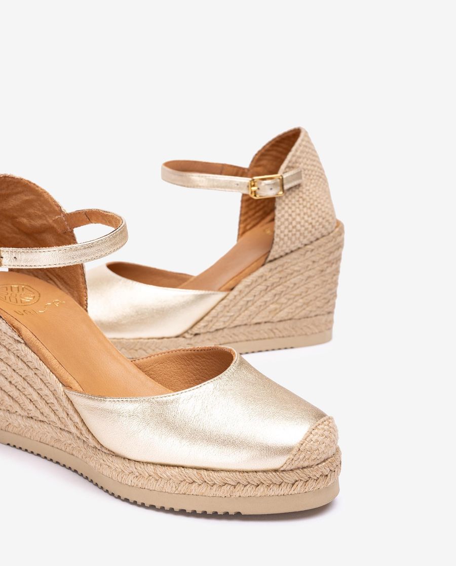 Espadrilles compensées métallisées Unisa Femme - Doré