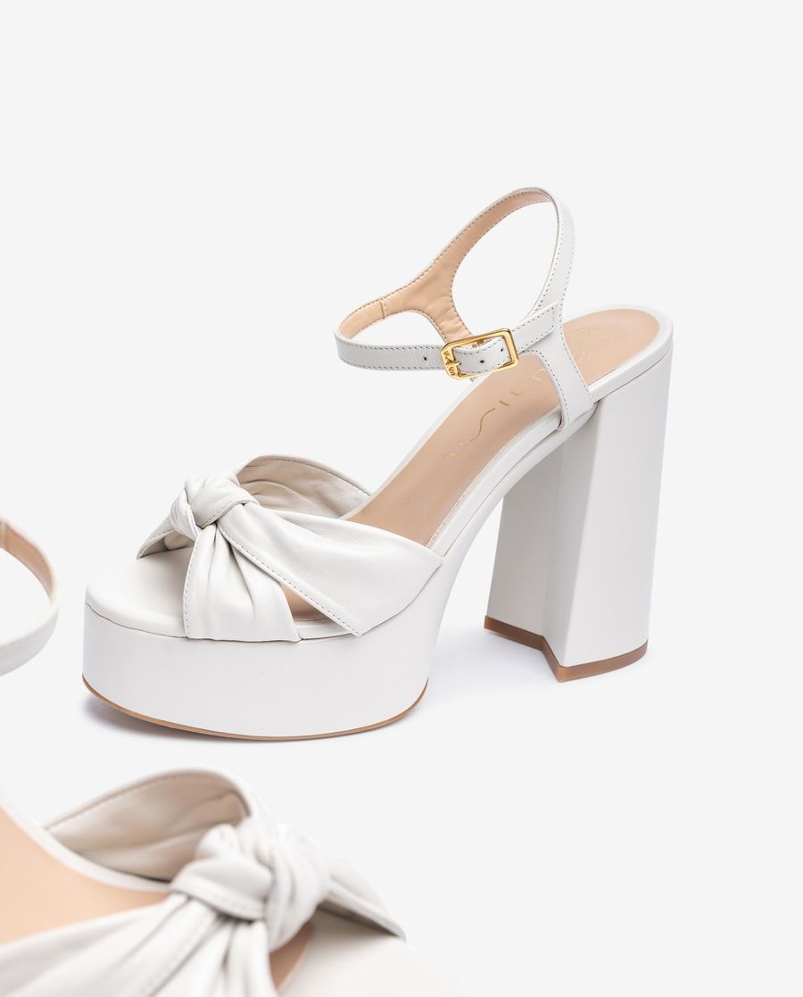 Sandales à plateforme et talon haut Unisa pour femme - Blanc
