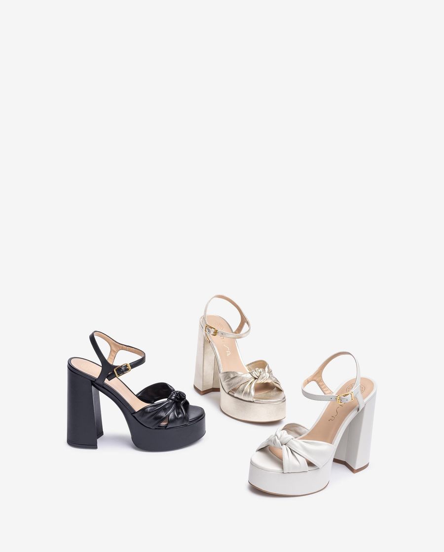 Sandales à plateforme et talon haut Unisa pour femme - Blanc