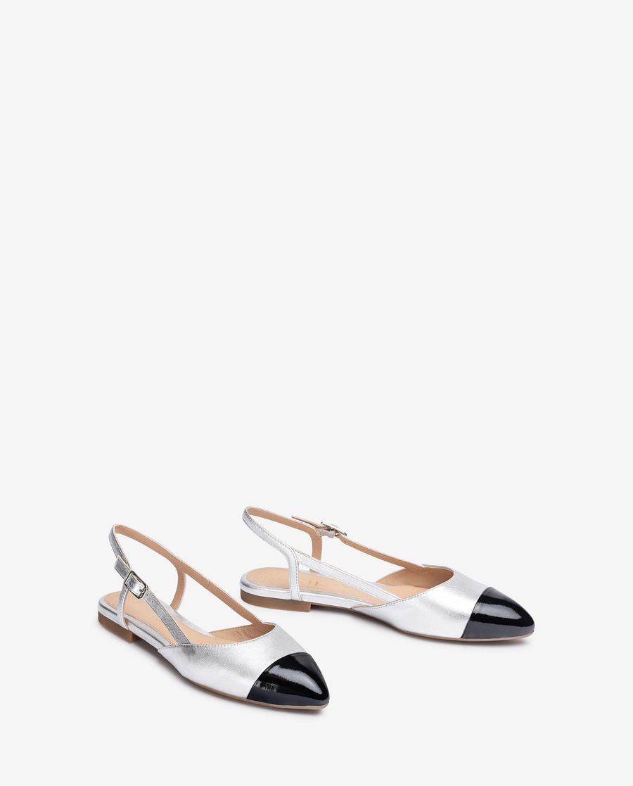 Babes plates bicolores Unisa pour femme - Argentées / Noires