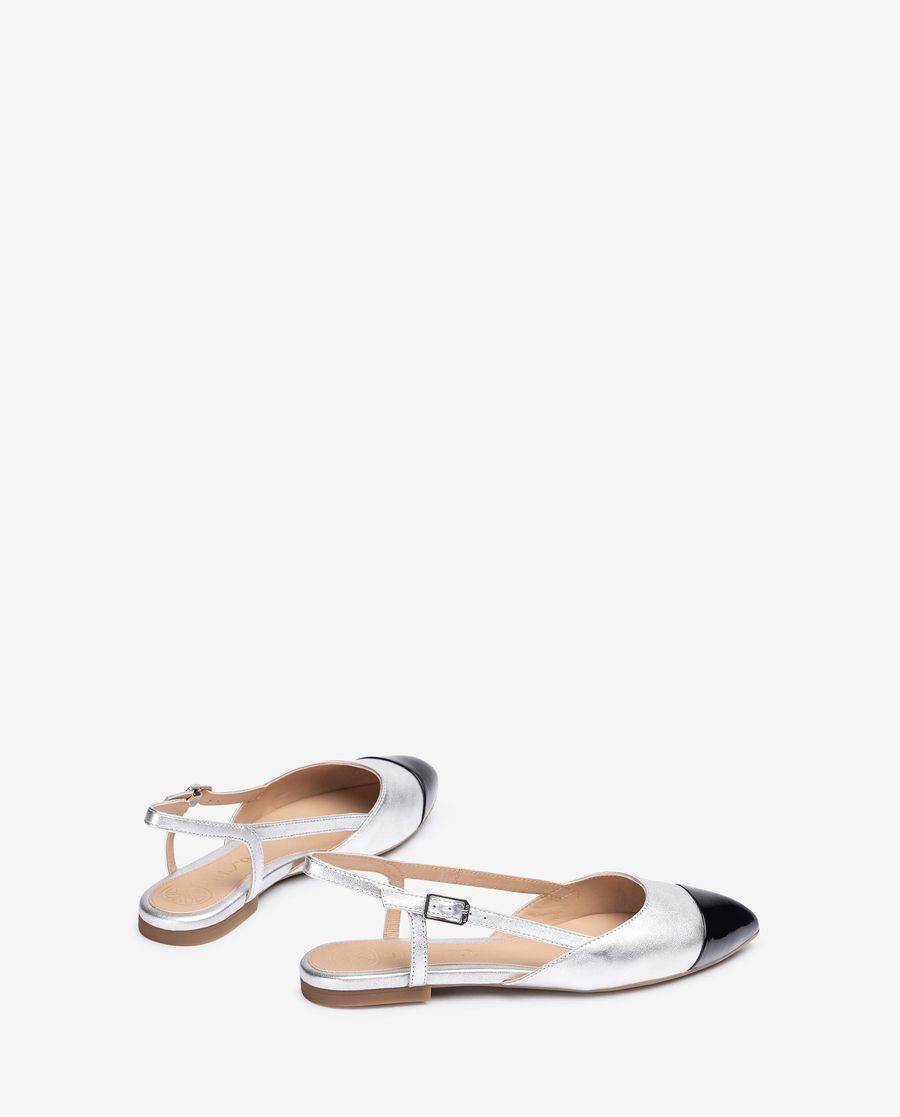 Babes plates bicolores Unisa pour femme - Argentées / Noires