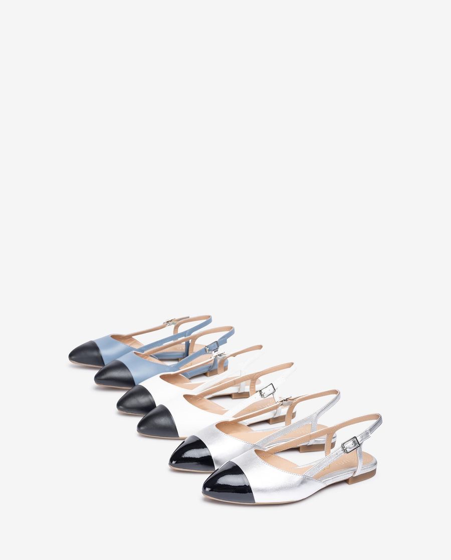 Babes plates bicolores Unisa pour femme - Argentées / Noires