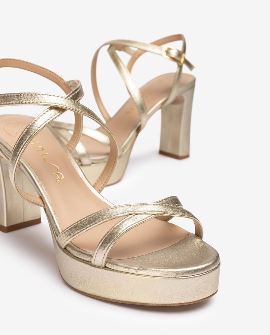 Sandales habillées à plateformes Unisa pour femme - Doré