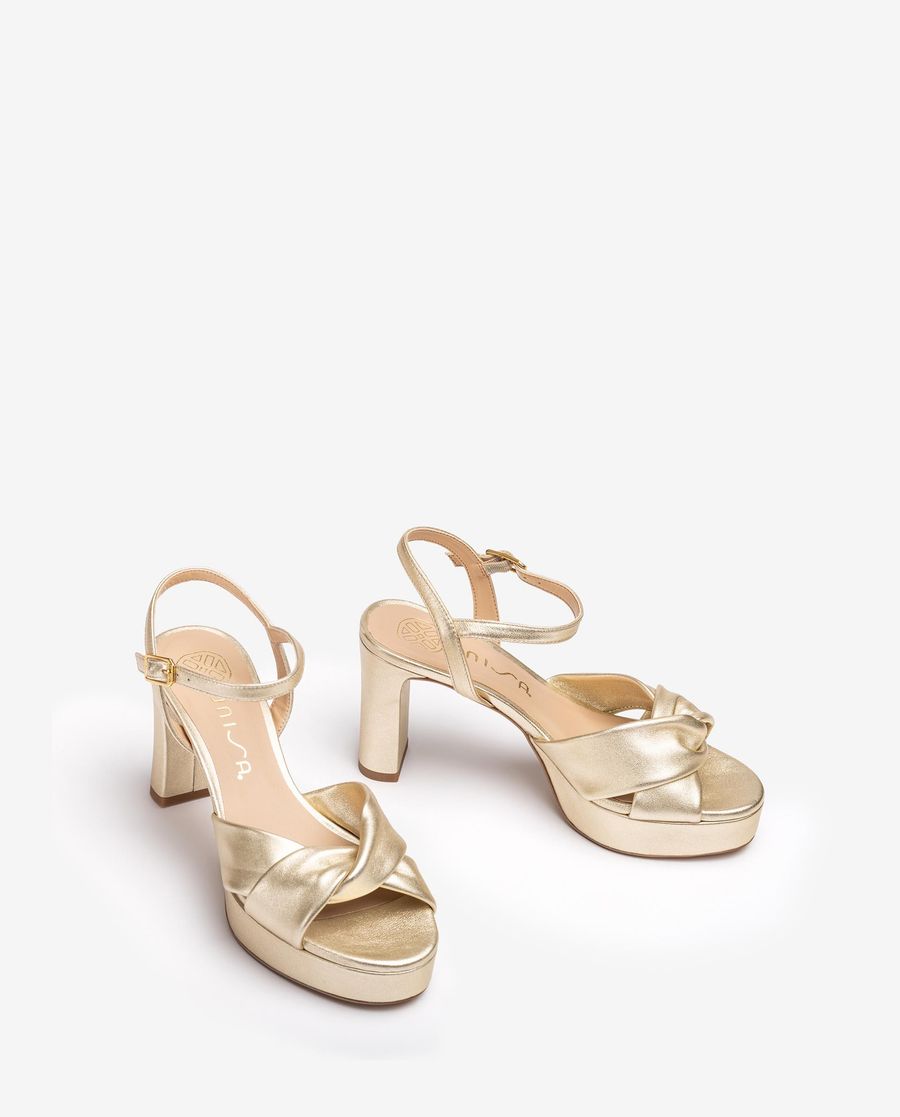 Sandales à brides croisées larges Unisa pour femme - Doré