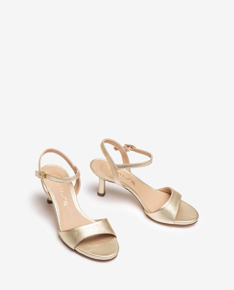 Sandales à talon moyen Unisa pour femme - Doré