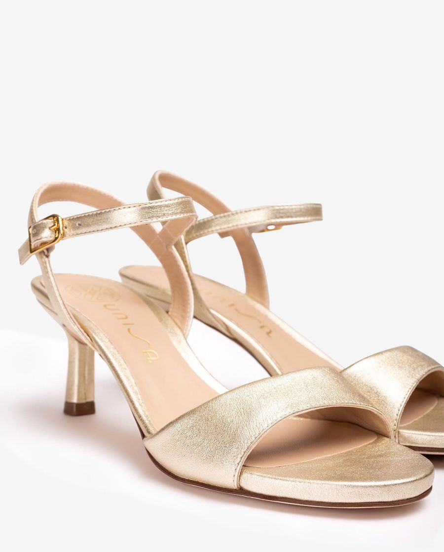 Sandales à talon moyen Unisa pour femme - Doré