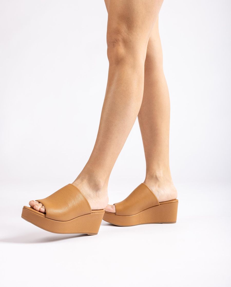 Sandales mules en cuir Unisa pour femme - Marron