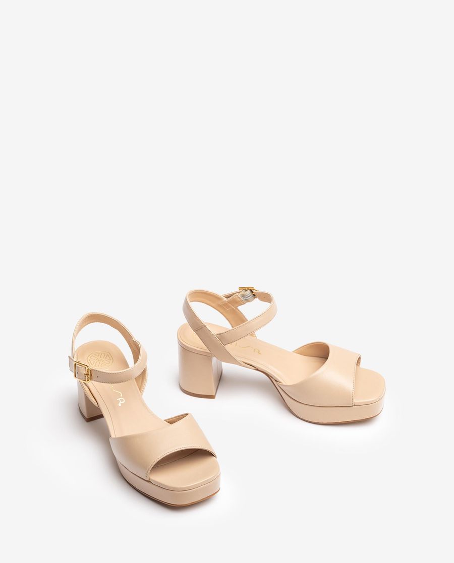 Sandales à plateforme et talon bas Unisa Femme - Beige