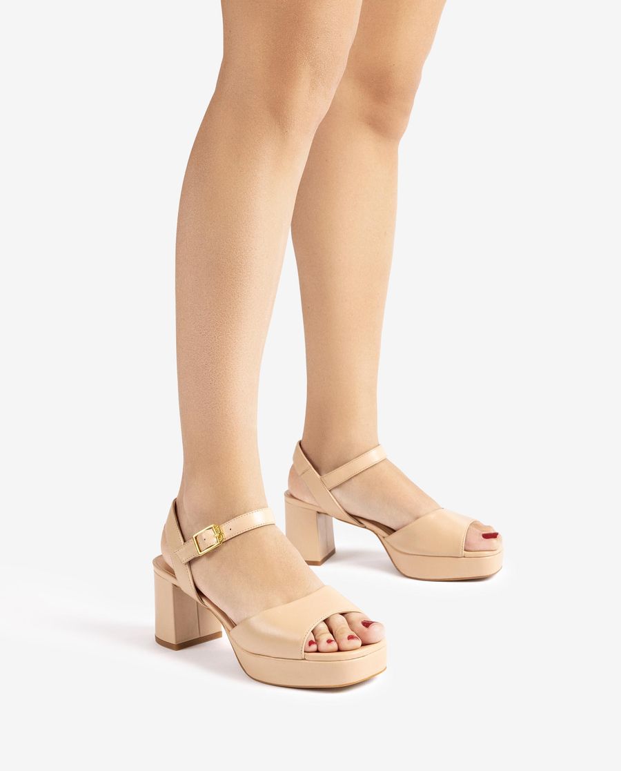 Sandales à plateforme et talon bas Unisa Femme - Beige