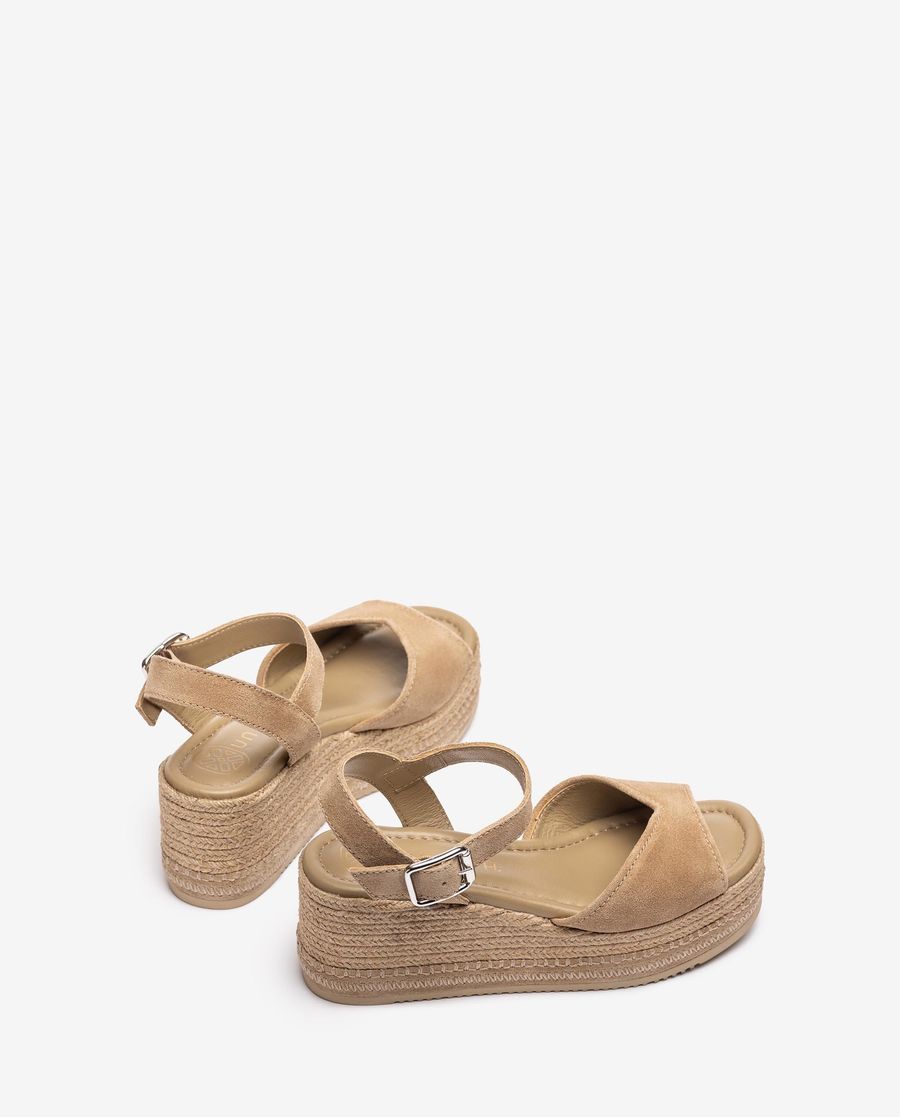 Sandales compensées Unisa pour femme avec détails - Beige