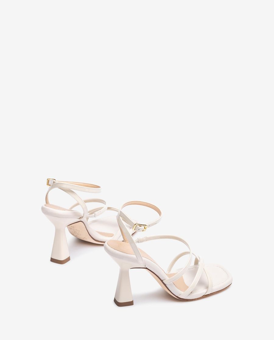 Sandales à brides multiples en cuir verni Unisa pour femme - Blanc