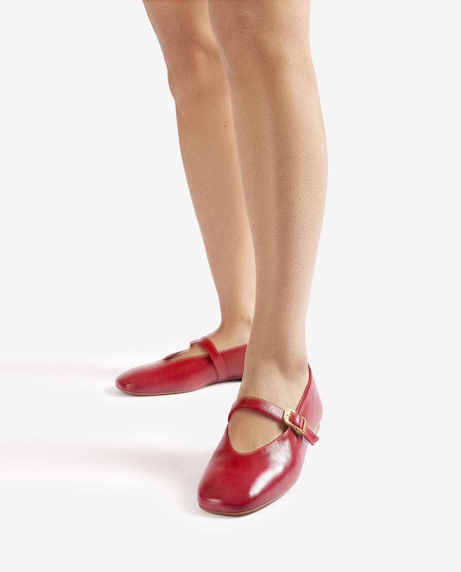 Ballerines plates à bride arrière Unisa pour femme - Rouge