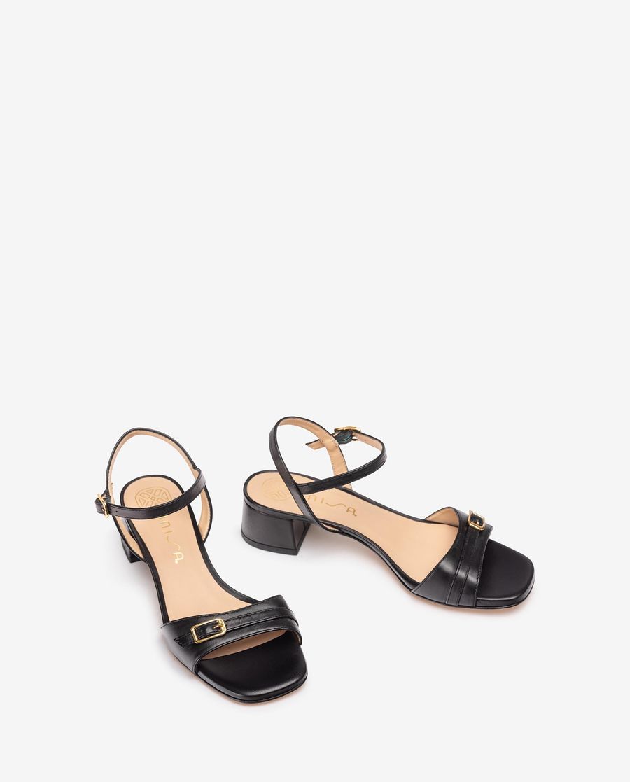 Sandales à boucle pour femme - Noir