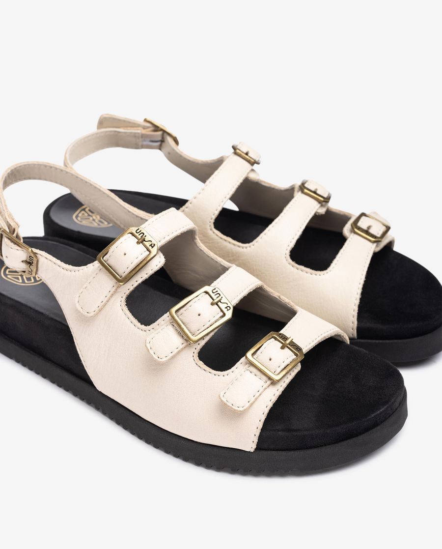 Sandales Unisa à semelle crantée pour femme - Blanc