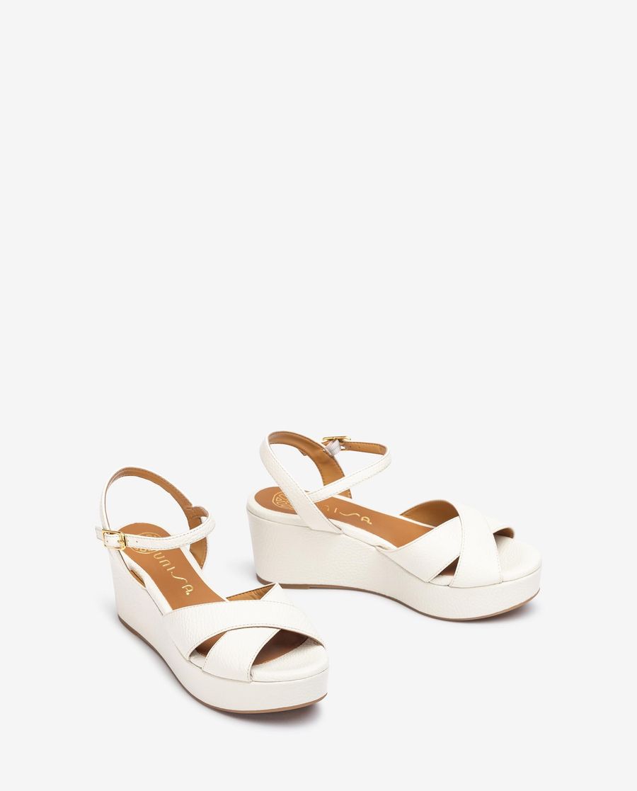 Sandales en cuir Unisa pour femme avec brides croisées - Blanc