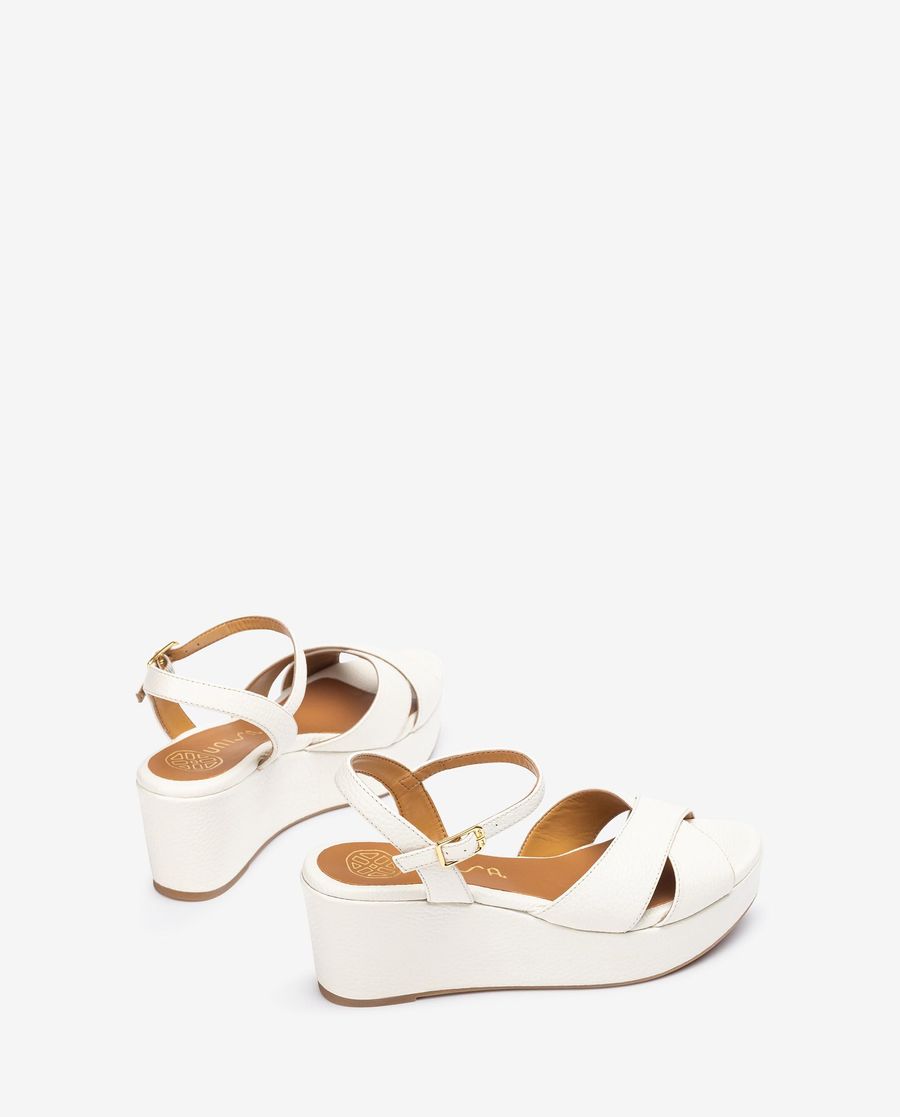 Sandales en cuir Unisa pour femme avec brides croisées - Blanc