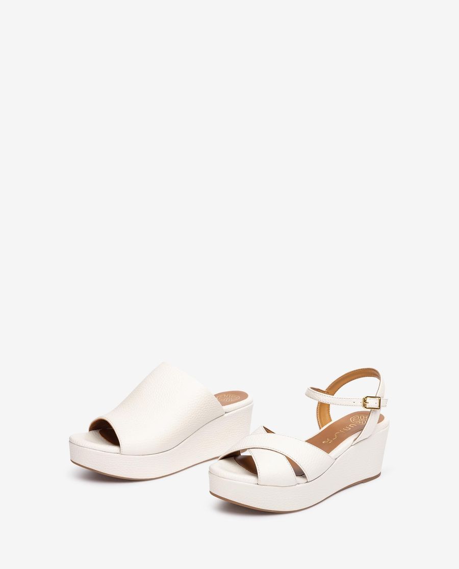 Sandales en cuir Unisa pour femme avec brides croisées - Blanc