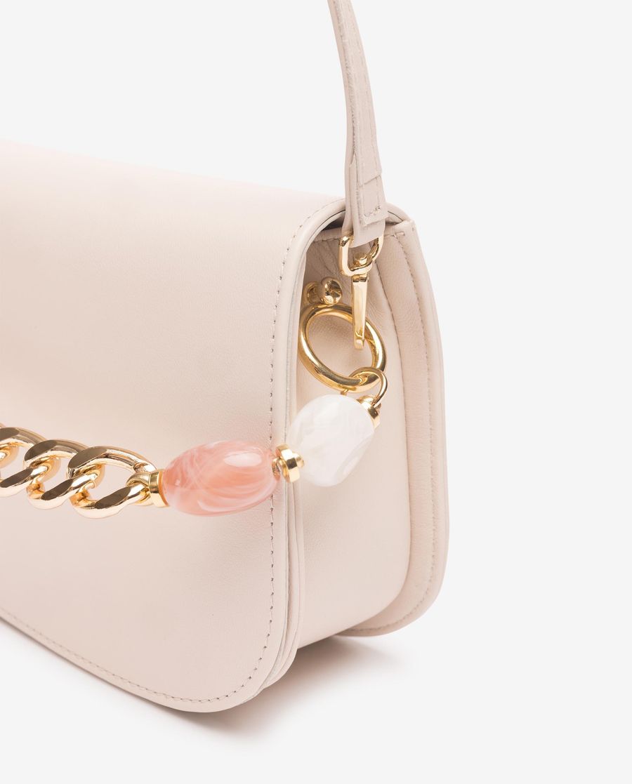 Sac à main Unisa avec chaîne et ornements - Blanc